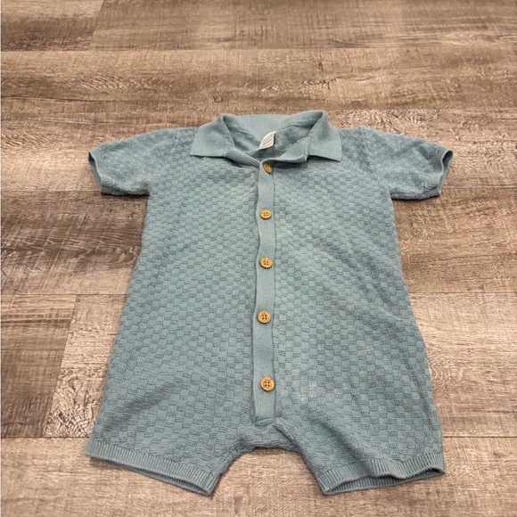 Carter's Blue Button-Up One Piece - Picture 2 of 4